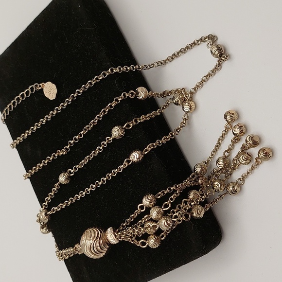 MONET Goldtone Swirly Balls Tassel Necklace EVC - Picture 6 of 12